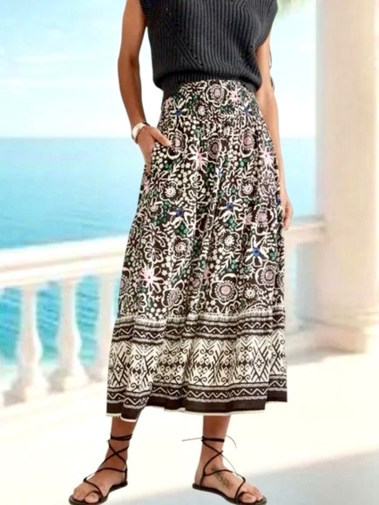 Marine Layer Dresses & Skirts - MARINE LAYER Corinne Tence/ Linen Smocked Waist Maxi Skirt - S